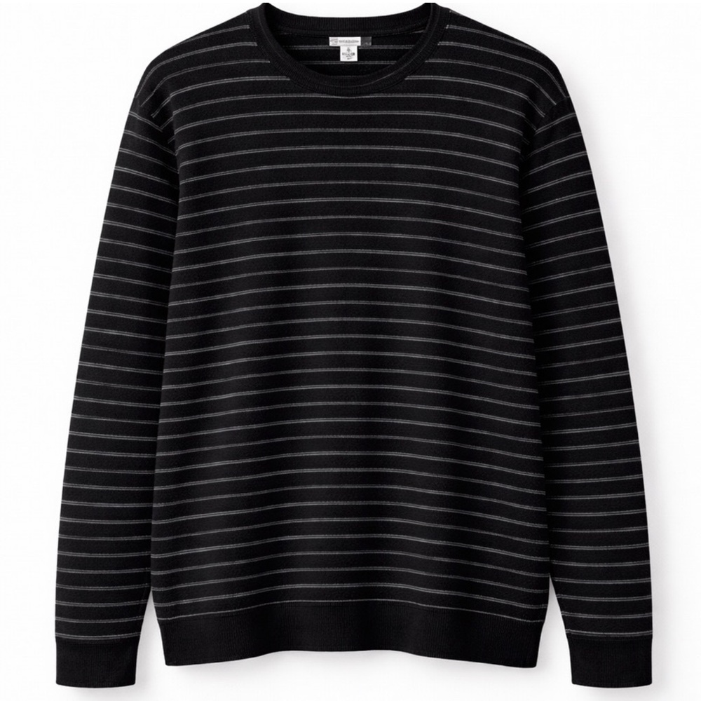 Calvin Klein Striped Crewneck Sweater Gray XXL